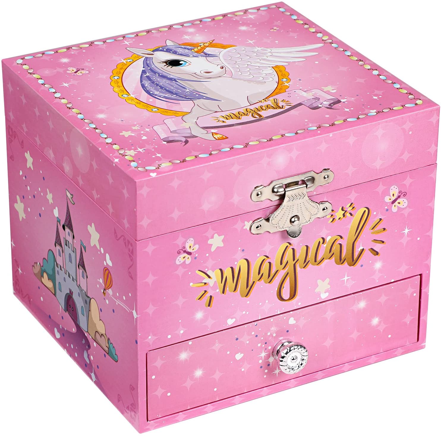 SONGMICS Ballerina Musical Jewelry Box, Unicorn for 3-5 Years Old ...