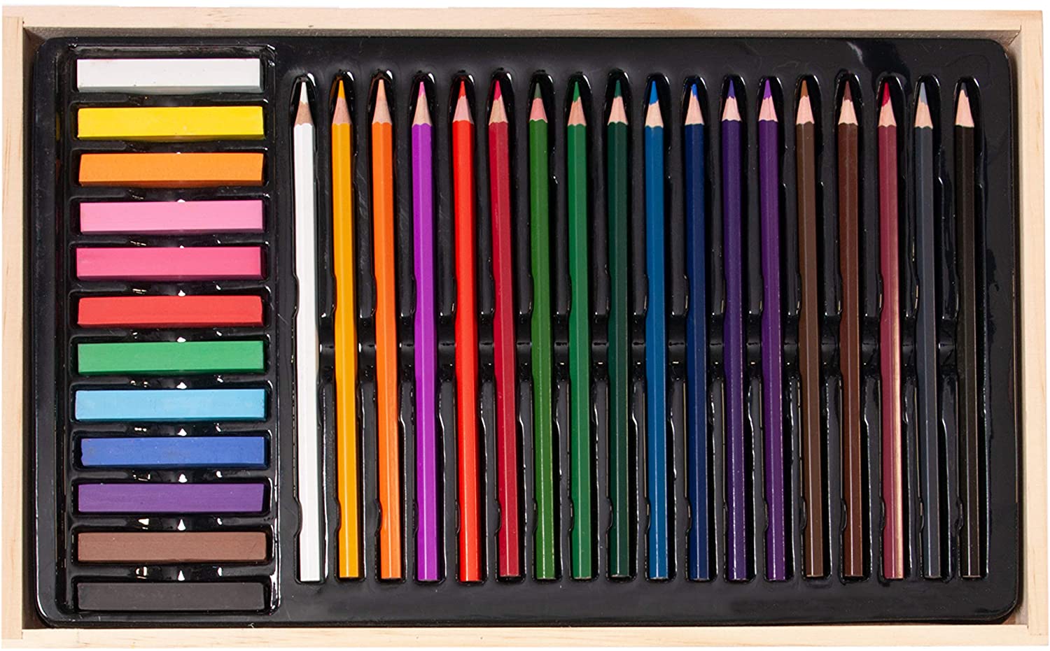  Sketching Art Set with Manikin - 54 Piece Beginners Wooden Box  Set for Sketching & Coloring Supplies for Artists, Beginners, Kids, Adults  and Professionals