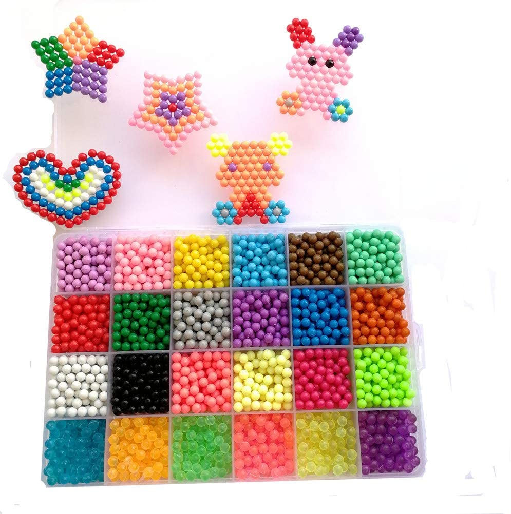 Vytung Water Fuse Beads Kit 3600 beads 24 colors(6 Glow in theDark