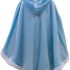 Yeesn Girls Halloween Costumes Cloak Hooded Cape for Princess Elsa Anna Belle Rapunzel Party Cosplay Outfit Winter Robe Jacket (L (7-10 years), Blue)