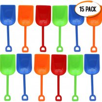 Bramble - 15 Plastic 9" Spade Toys for the Beach & Sandpits - Blue & Orange