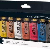 Kreul Solo Goya 84174 Acrylic Effect Paint Set, with 8 Colours in 20 ml Tubes, Creamy Acrylic Paint in Study Quality, Water-Based, Quick and Matte Drying, Good Coverage, Waterproof