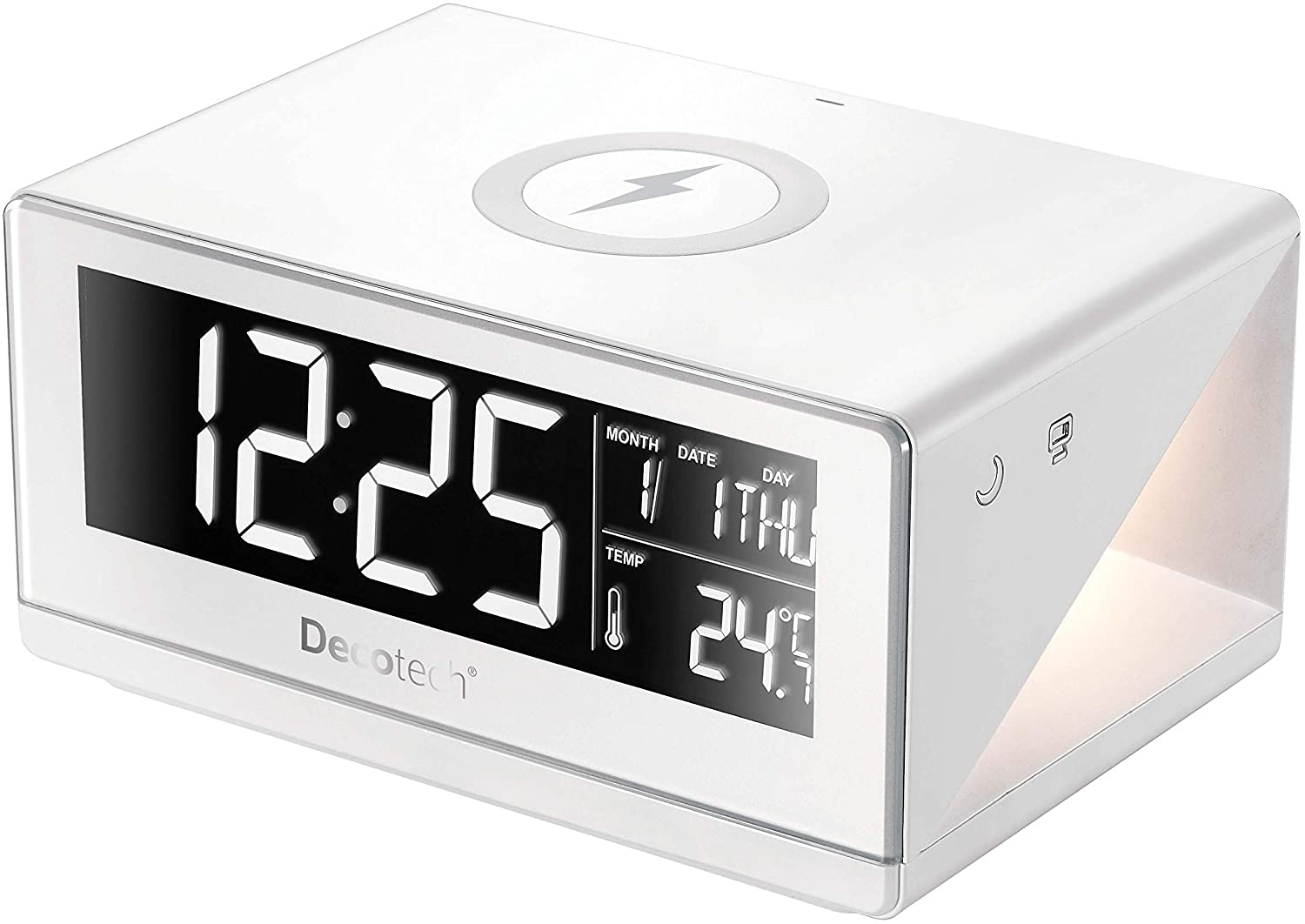 LEXIBOOK piece Decotech Wireless Charging Alarm Clock, dimmer Function