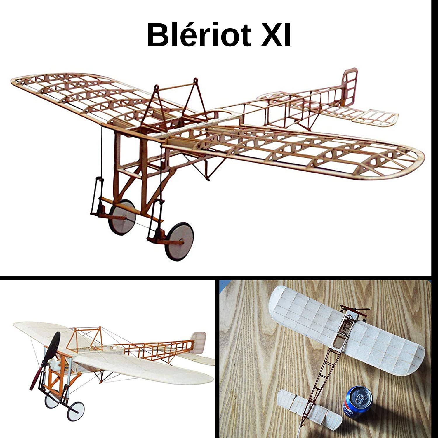 Blériot XI Slow Flyer Model Kit, Build Yourself Wooden Airplane Kit, Scale  1/20, 420 mm Wingspan, Balsa Wood, RC Model Kit, 368 x 420 x 130 mm,  Lasercut, 45 gr Flight Weight, Model Airplane – TopToy