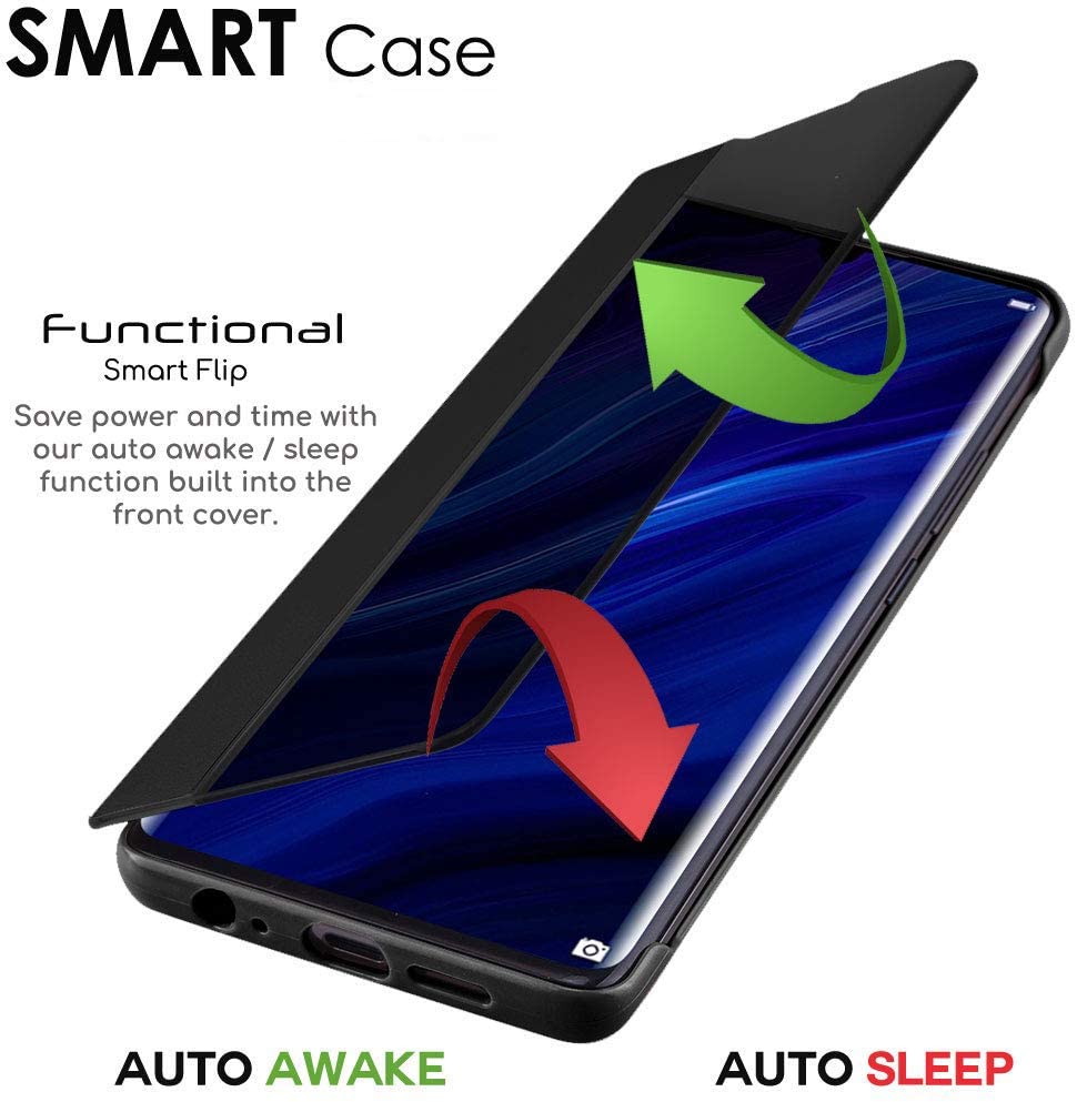 Smart View Flip Cover Huawei P20 Pro Clear Transparent Flip Case Compatible with Huawei P20 Pro Smart View