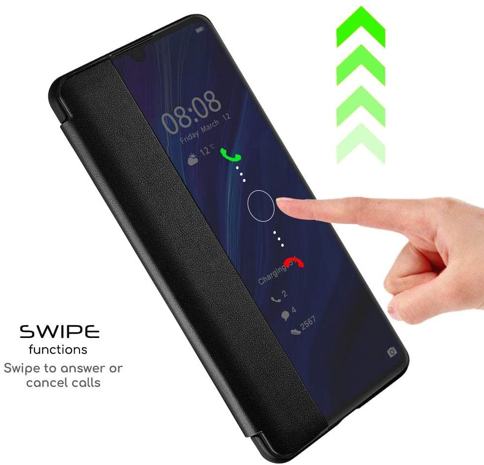 Smart View Flip Cover Huawei P20 Pro Clear Transparent Flip Case Compatible with Huawei P20 Pro Smart View