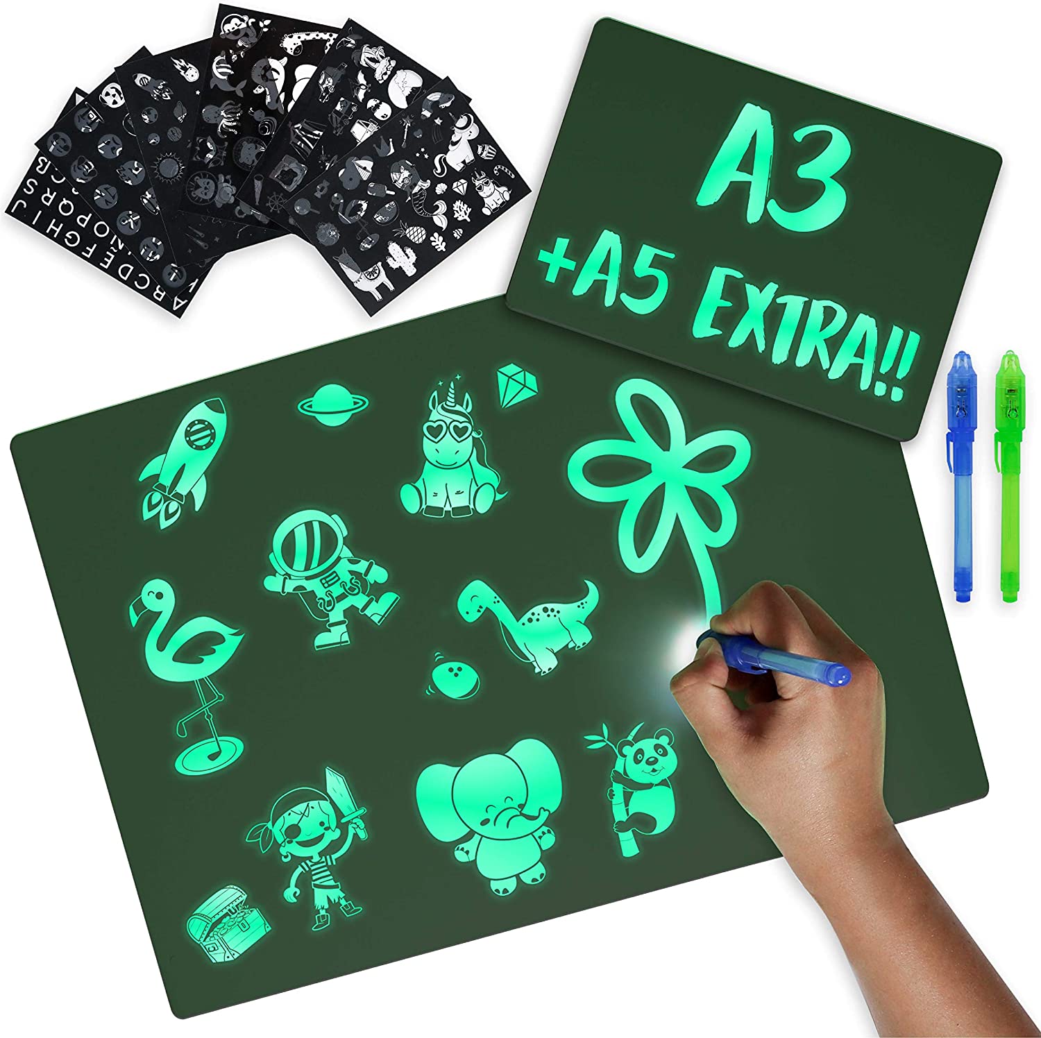 Glow in The Dark Light Drawing Board for Kids A3(Without Gift Box)