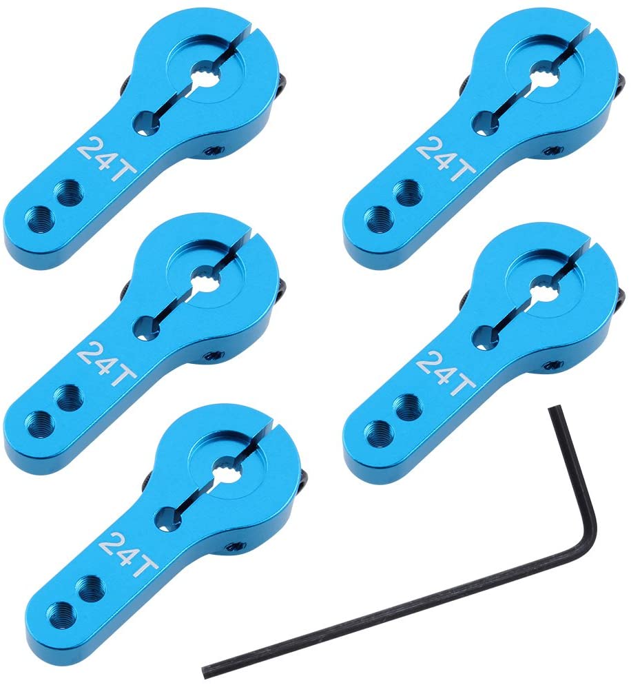 Hobbypark Metal Aluminum 24T Servo Horn Arms Dual Clamping for Hitec RC