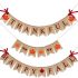 3 Pieces Happy Fall Thankful Burlap Banner Thanksgiving Fall Harvest Autumn Decorations Pumpkin Maple Leaf Acorn Banner for Thanksgiving Hanging Decoration