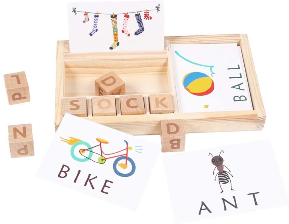 HOWADE Matching Letter Game,Wooden Develops Alphabet Words Spelling ...
