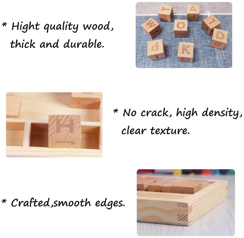 HOWADE Matching Letter Game,Wooden Develops Alphabet Words Spelling ...