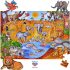 Amonev floor puzzles 100 pieces puzzles for both table and floor with easy to handle thick pieces making it a great gift for any occasion (Safari)