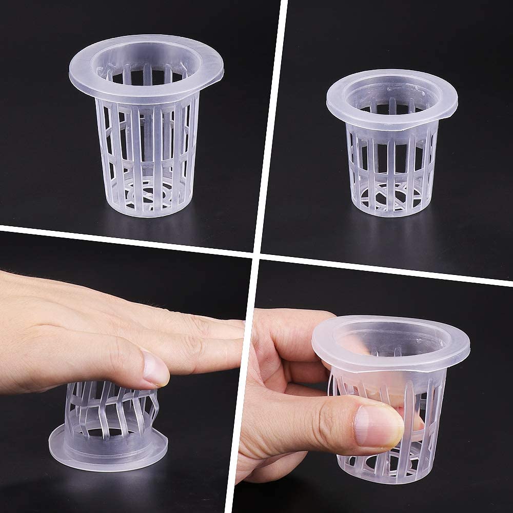 Yardwe 10PCS Garden Net Cup Pots Plastic Hydroponics Net Pot Bucket Basket For Hydroponics Supplies 3.15 X 2.5 Inch (Black
