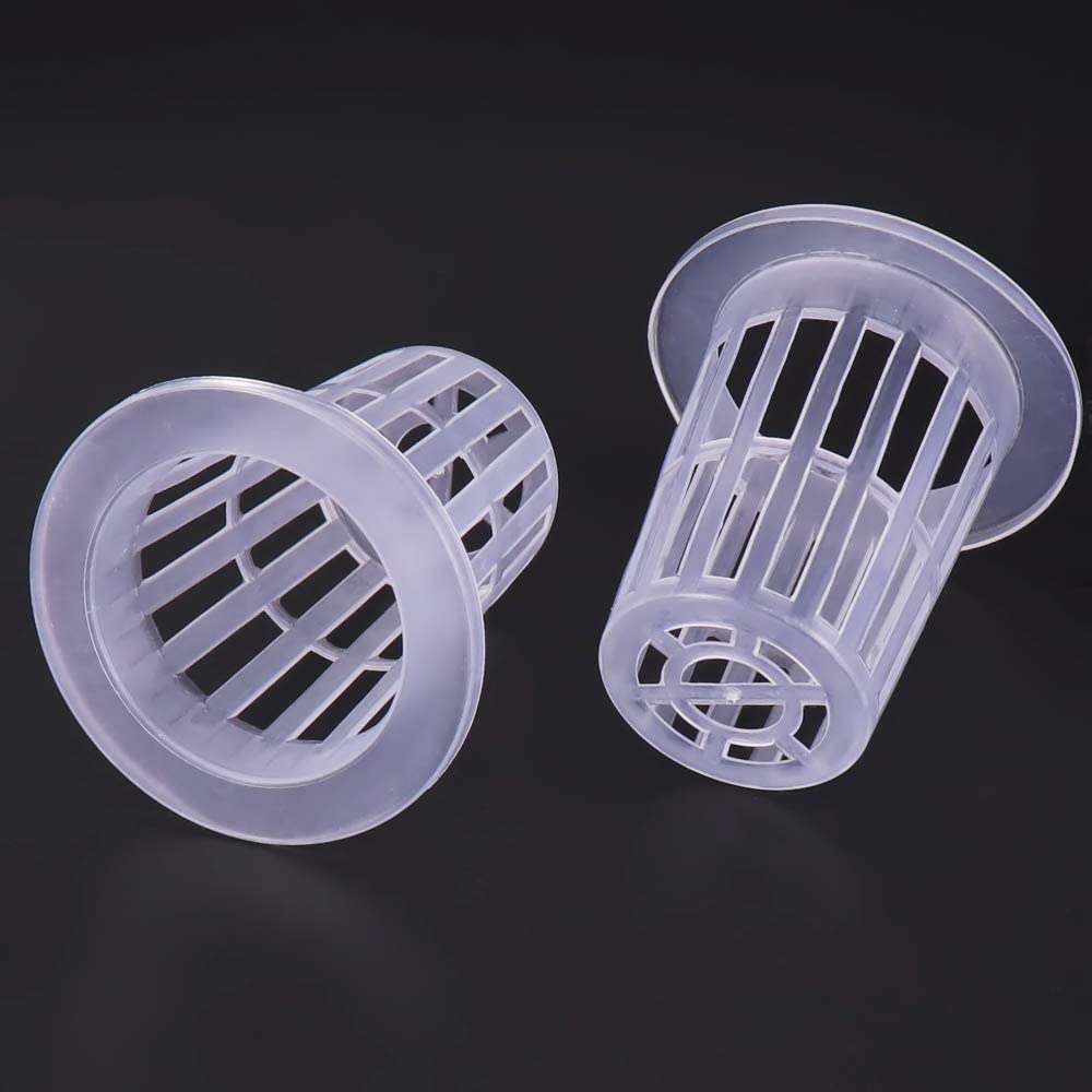 Dreamtop Hydroponic Basket,50 Pack Garden Slotted Mesh Net Cups Plastic