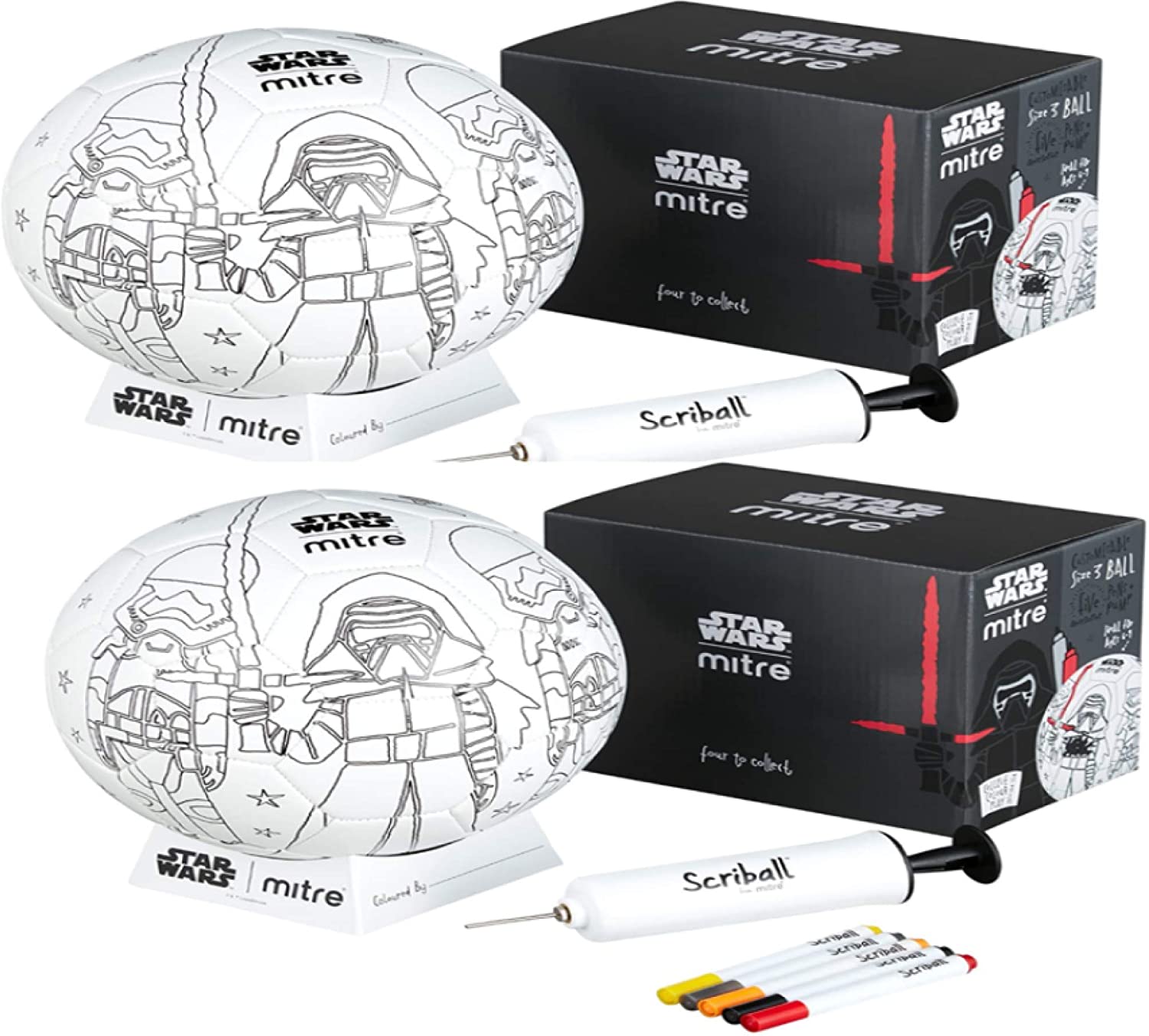 Mitre Star Wars Scriball Personalisable Football with Colouring Pens