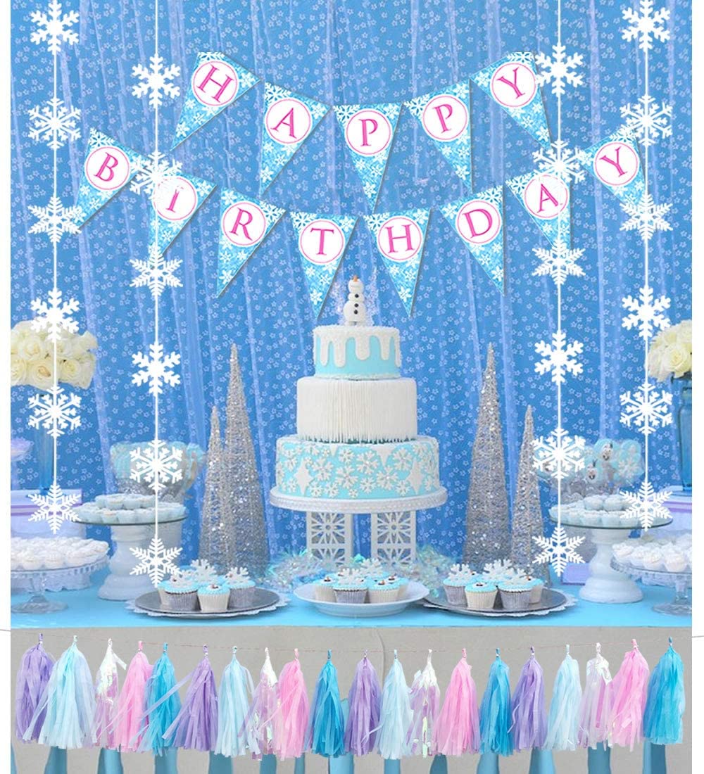 Frozen Birthday Decorations Winter Wonderland Decoration Backdrop