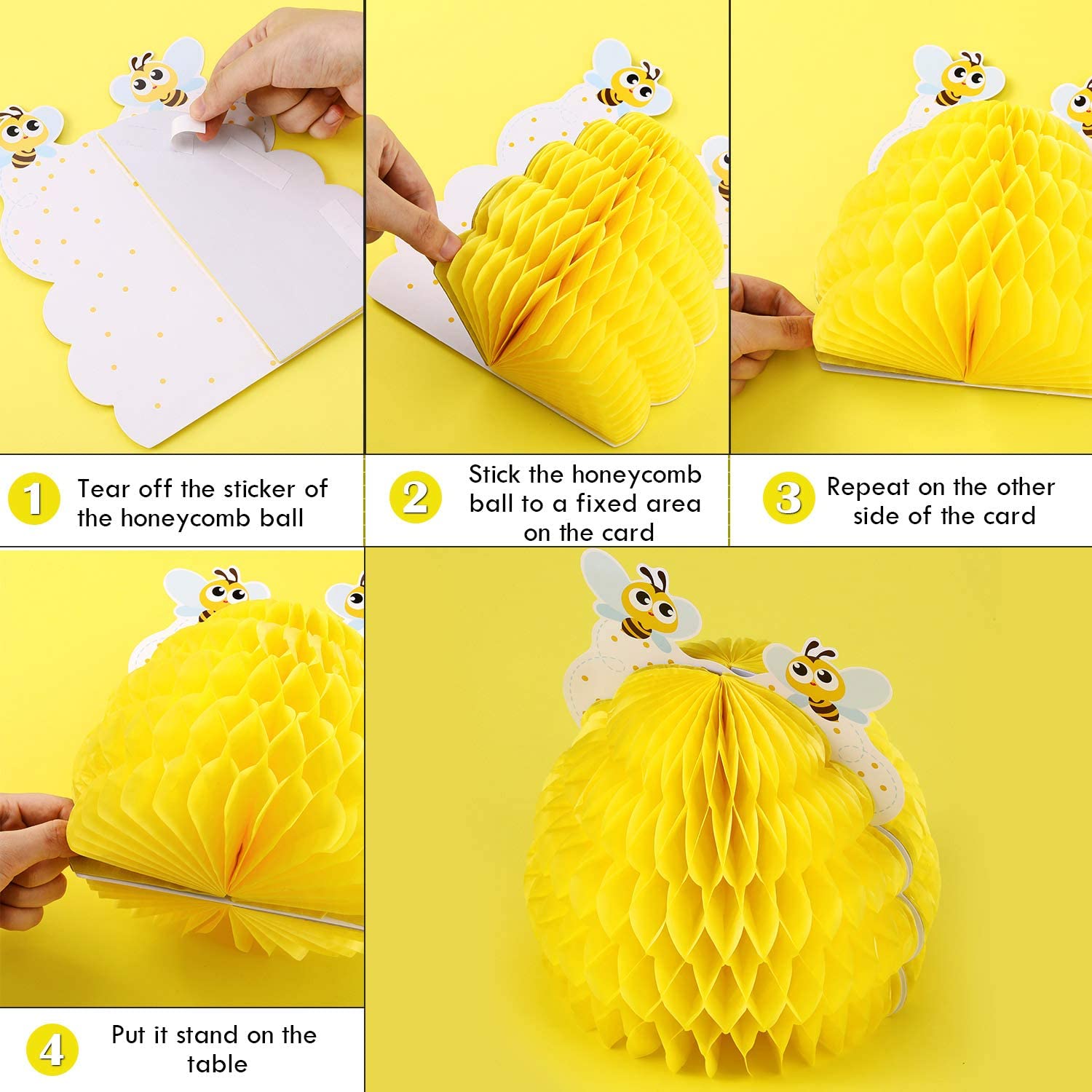 5 Pieces Bee Party Decorations Bumble Centerpiece Bee Party