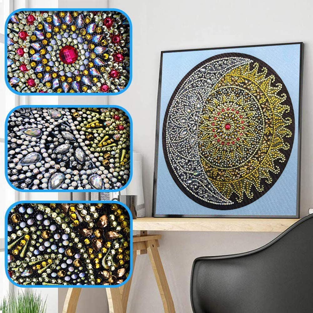 LUUFAN 3 Pack DIY Special Shaped Diamond Painting Kits Partial Diamond Art Canvas Paint for