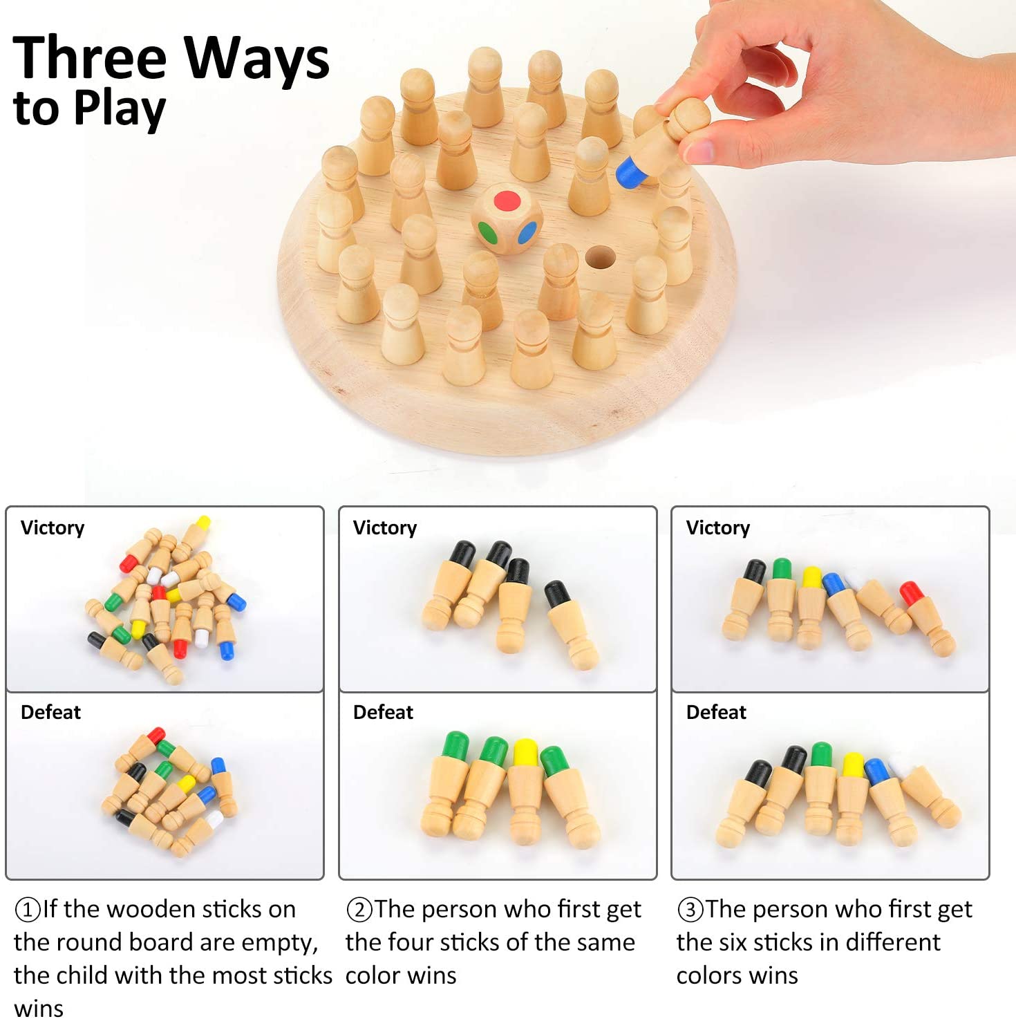 EKKONG Wooden Memory Chess, Wooden Memory Match Stick Chess Game,  Parent-Child Interaction Toy, Funny Block Board Game, Matchstick Chess, Wooden  Memory Chess Game for kids (Style A) – TopToy
