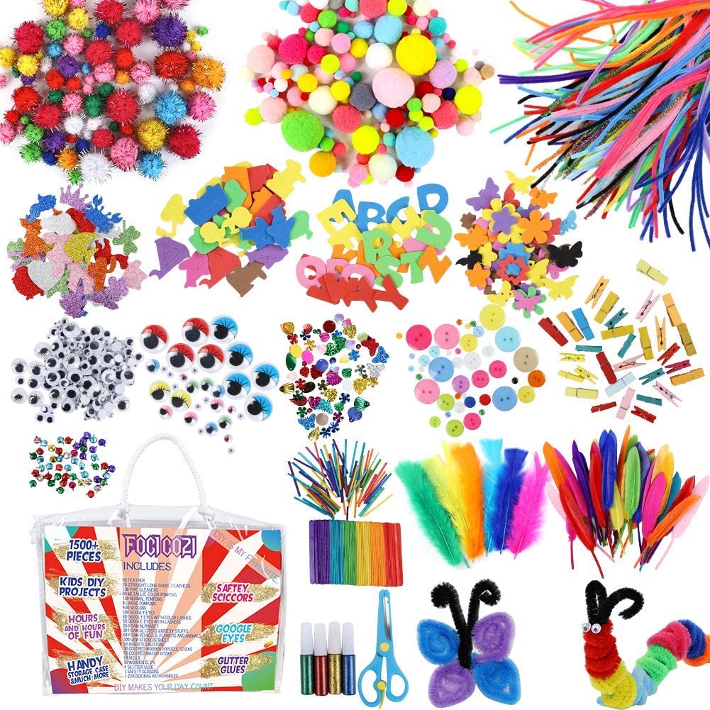 Arts and Crafts Supplies for Kids Toddlers Crafting Collage DIY Arts Set  Assorted Creative Handmade Toys