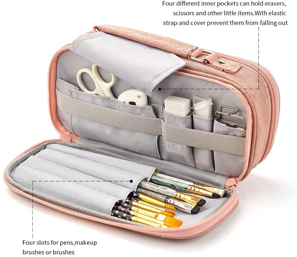 Large Capacity Pencil Case Zip Pen Pouch Bag Make up Stationery School  Office