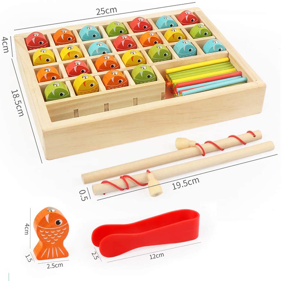 HAHAONE FISHING GAME Wooden from 2 3 4 Years, Motor Skills Toy