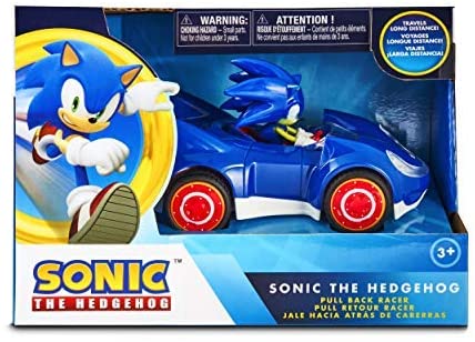 Sonic the Hedgehog Tails Racing Pull Back Race Action Car Figure Gift Toy Kids 