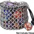 YOUSHARES Drawstring D&D Game Dice Bag - Stainless Steel Chainmail Dice Bag for Dungeons and Dragons Dice Set (Hold 42 DND Dice, Blue)