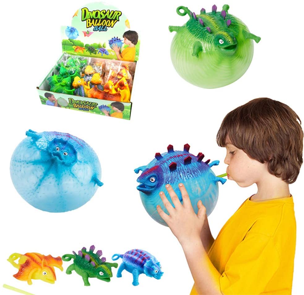 Wenosda Dinosaur Balloon Ball Inflatable Kids Blowing Dragon Vent