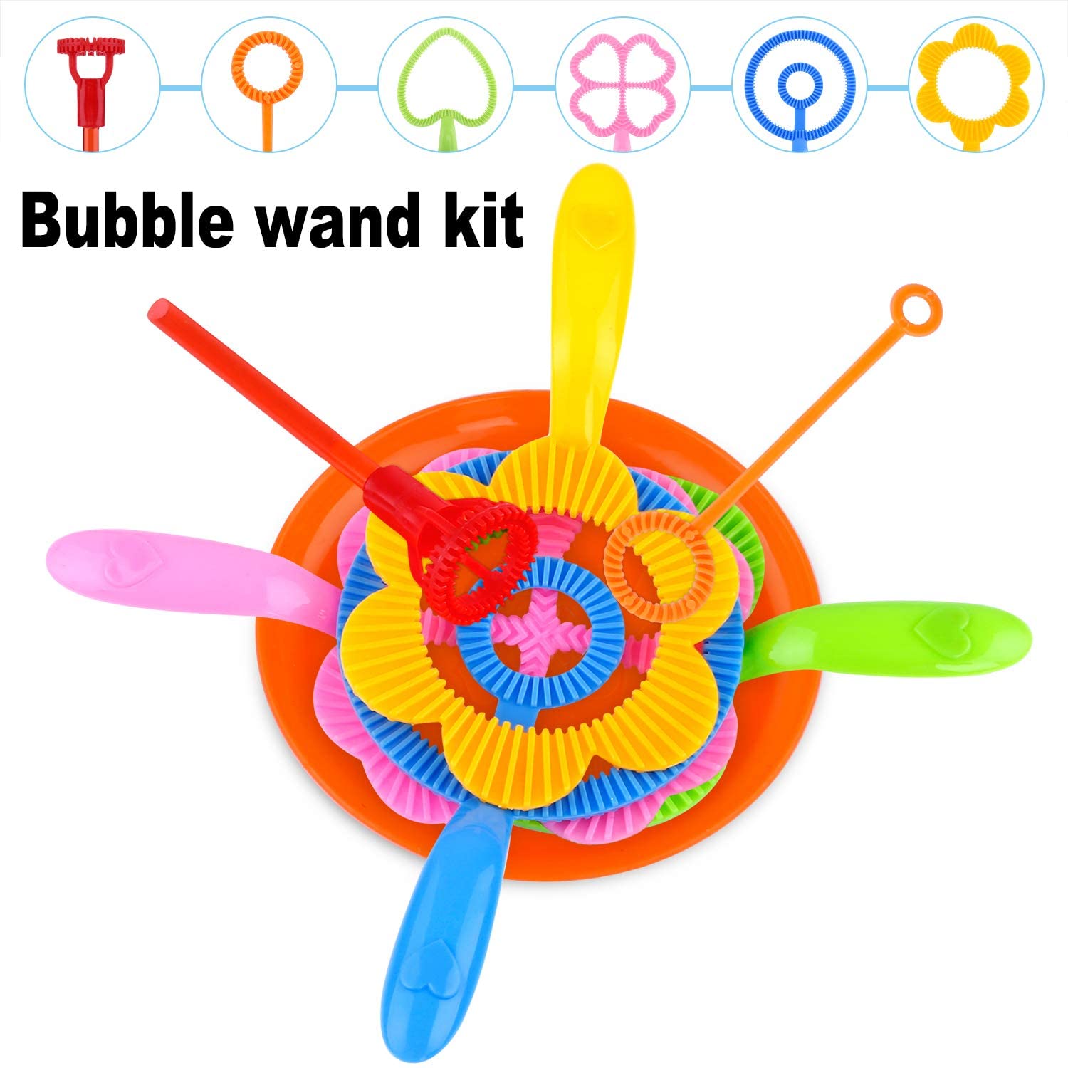 INNOCHEER Bubble Wands Set for Kids , 27 Pack Large Bubble Wand Big