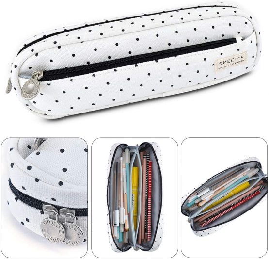 Oyachic 24 cm Pencil Case Bag with Double Zippers for Teenage Girls and