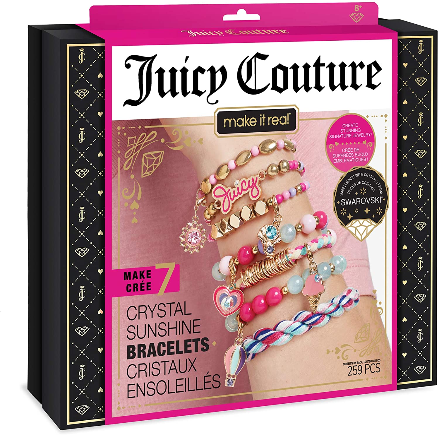 Pink Juicy Couture Bracelet, Retro Bangle, Costume Jewelry
