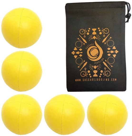 5 x Pro 115g Cascade Classic Juggling Balls Thud Juggling Balls & Bag