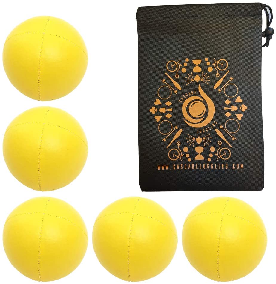 5 x Pro 115g Cascade Classic Juggling Balls Thud Juggling Balls & Bag