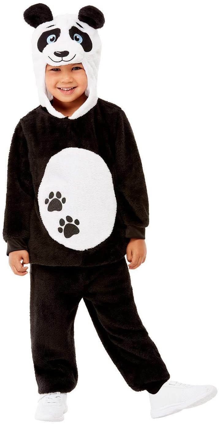 Smiffys 71063T2 Toddler Panda Costume, Unisex Children, Black, Age 3-4