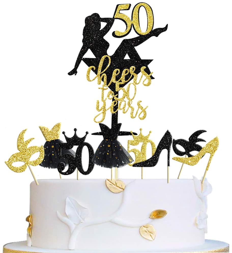 Topo de bolo preto dourado com glitter Straight Outta 1971, Happy 50th,  Birthday Cake Topper, Cheer to 50 Anos, Aniversário de Aniversário/Festa de  Renovação para Mulheres ou Homens (cor dupla)
