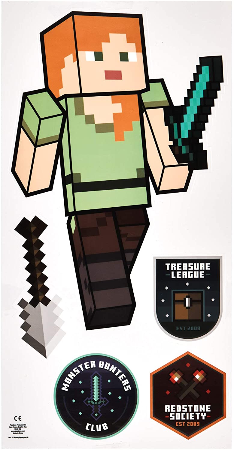 Paladone Minecraft Decals, Removable Vinyl Wall Stickers, 4 Sheets TopToy