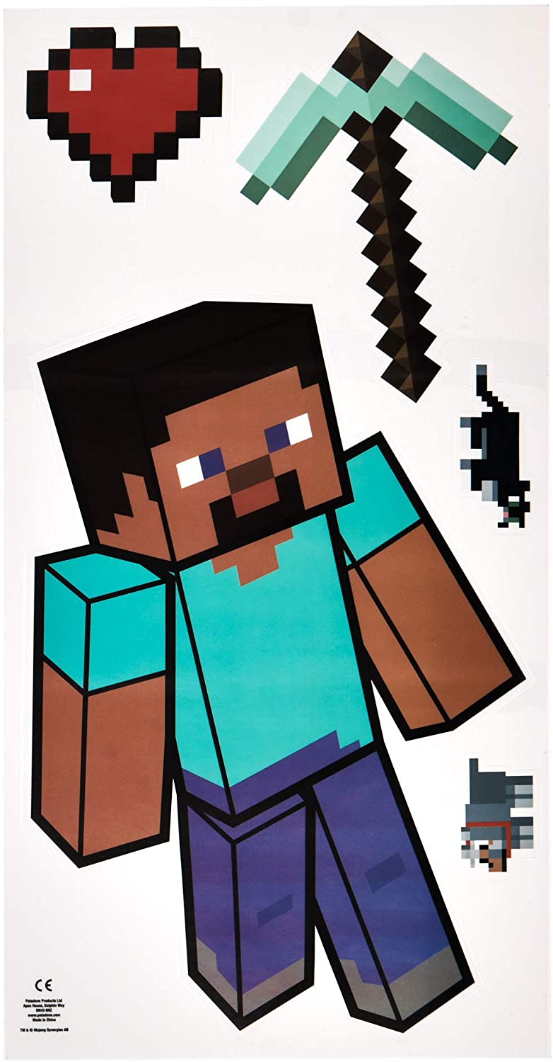 Paladone Minecraft Decals, Removable Vinyl Wall Stickers, 4 Sheets TopToy