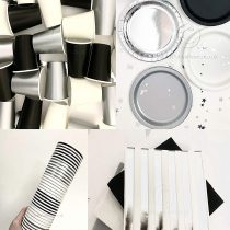 Beautiful Balloons Black, Silver & White Stylish and Chic Party Kit - Cups, Napkins and Plates! Complete Kit
