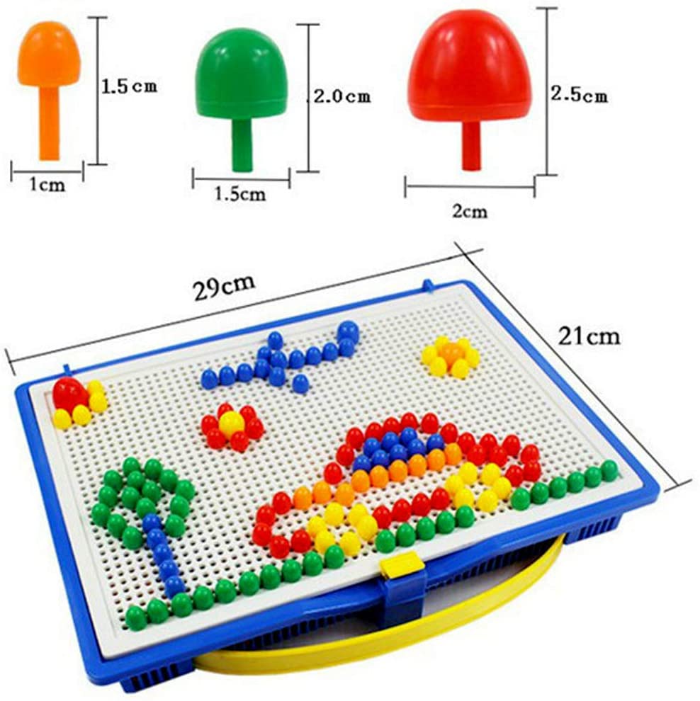 Mosaic Puzzle Jigsaw Puzzles Mushroom Nails Pegboard Building Game Kindergarten Diy Creative Educational Toys For Kids