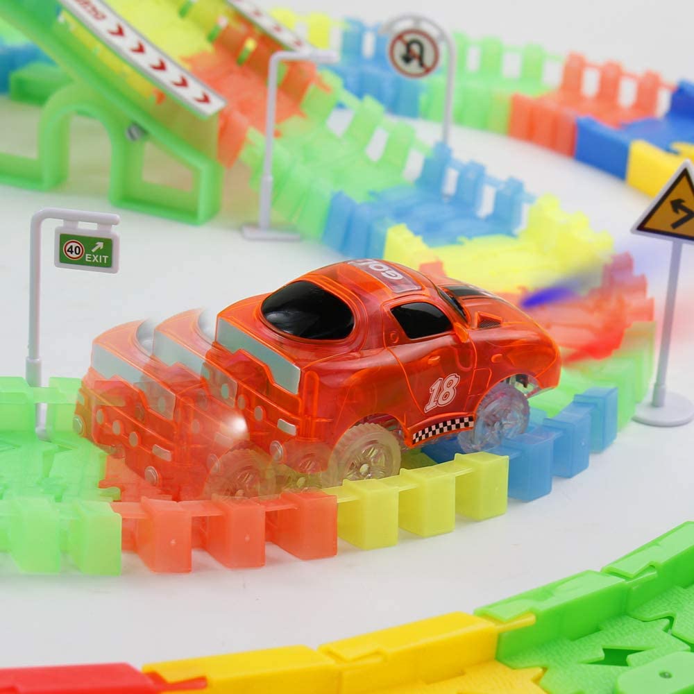 Nuheby Car Track Kids Toys Set – 155 PCS Glow Tracks Super Set with 27 ...