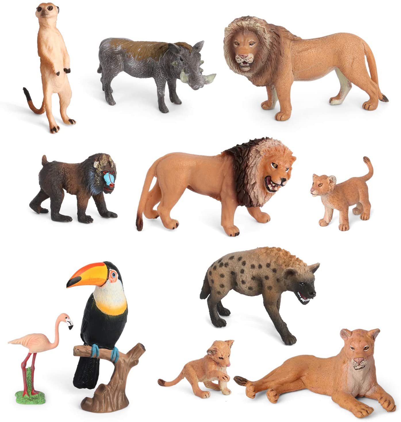 Volnau Animal Toys Figurines 11PCS African Animals Figures Zoo Pack for  Kids Preschool Educational and Lion Jungle Forest King Decorations Animals  Sets – TopToy
