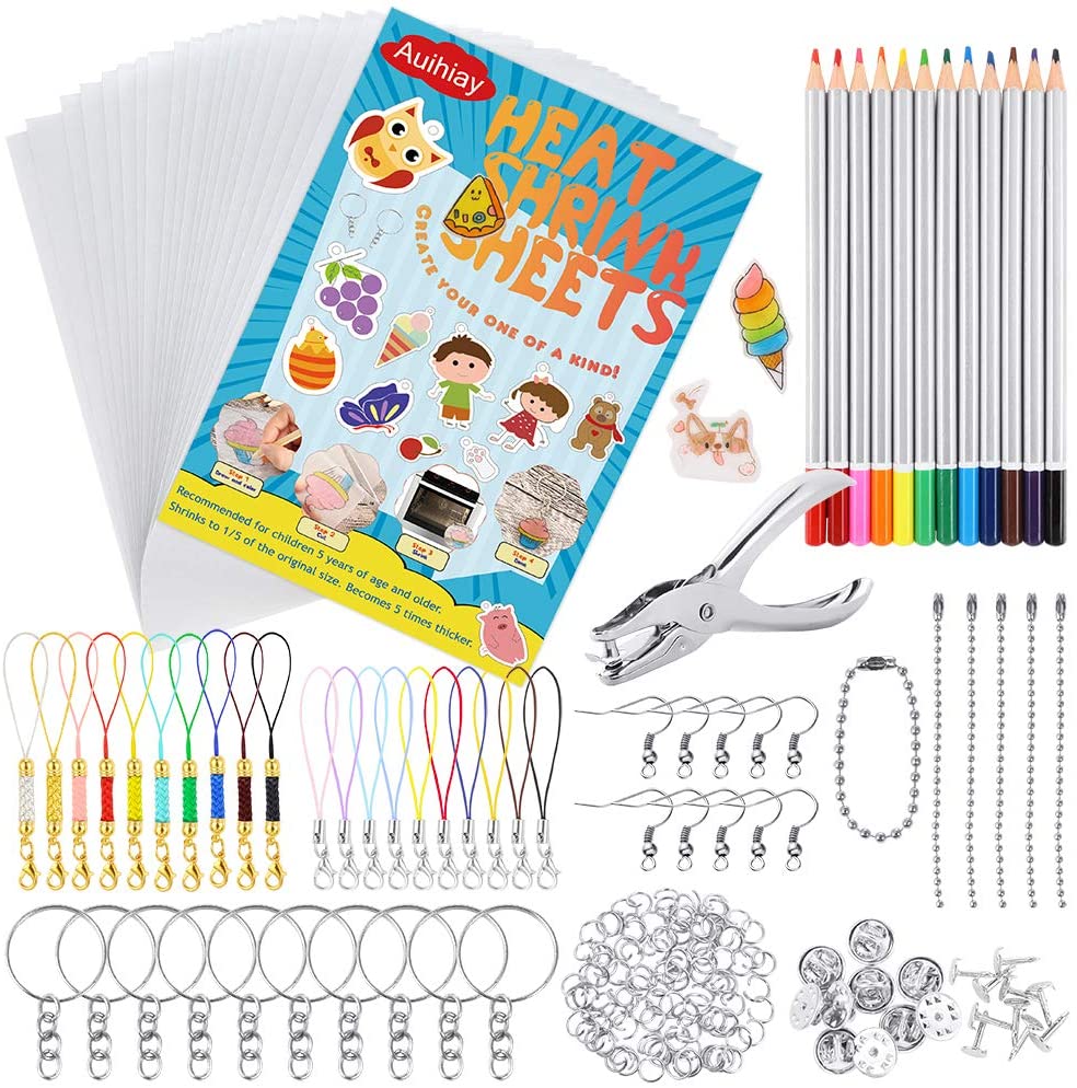 20 Shrink Art Ornament Set - Draw, Color, Bake and Watch Them Shrink. Kids  Craft Activity