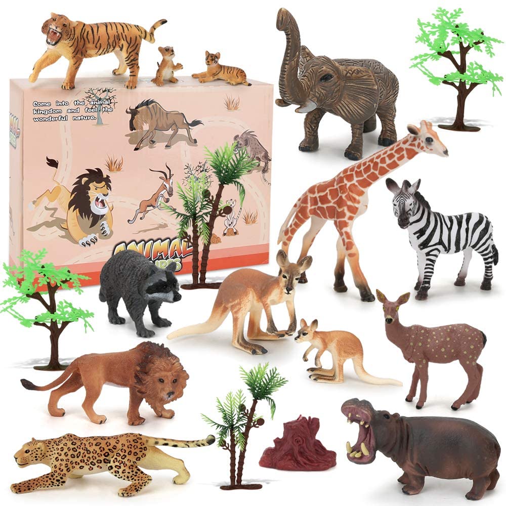 BeebeeRun Toy Animals for Kids,18 PCS Realistic Animals Figures