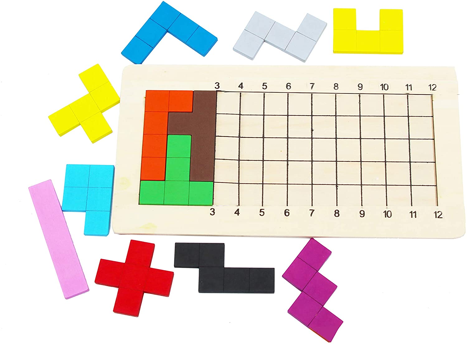 TOWO Wooden Pentominoes Puzzle Games – Family Board Games for Kids and ...