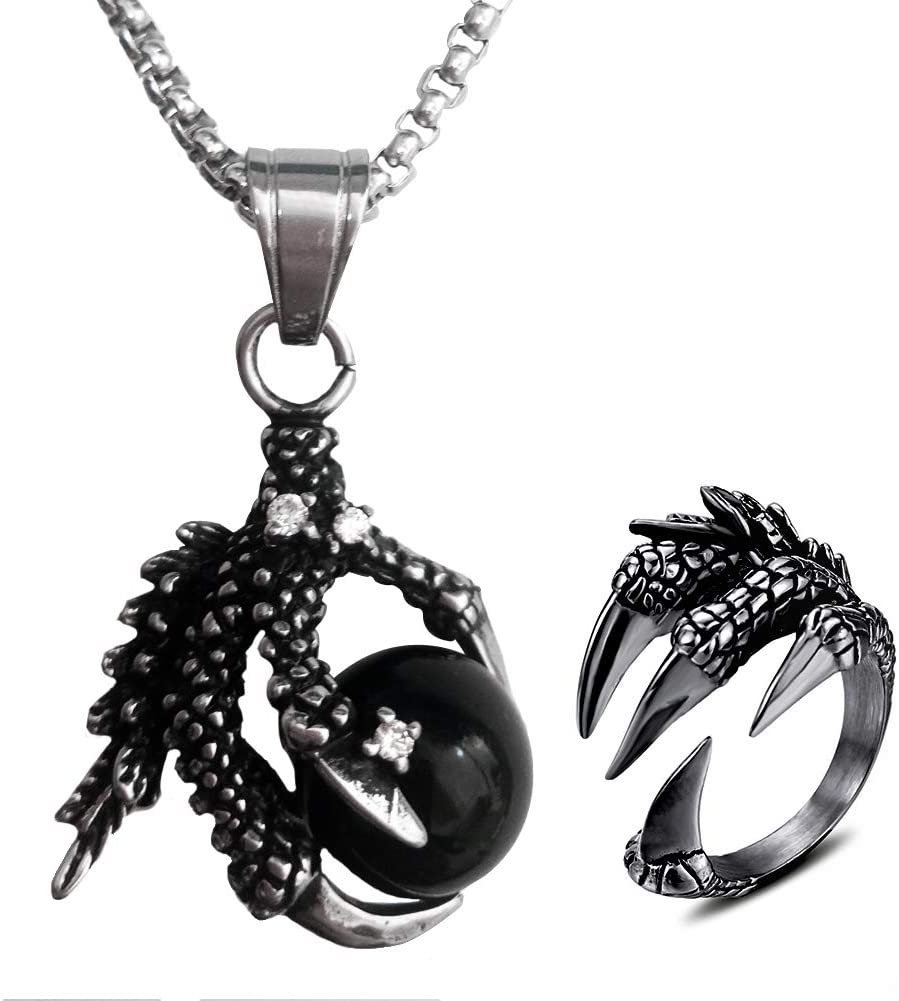 feilok Punk Eagle Dragon Claw Orecchini per Uomo Donna Acciaio
