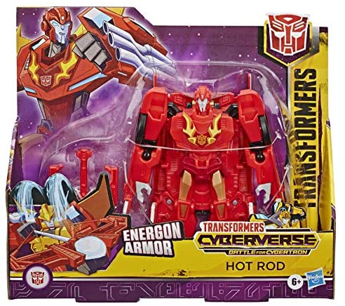 TRANSFORMERS Toys Cyberverse Ultra Class Hot Rod Action Figure - Combines with Energon Armour to Power Up - For Kids Ages 6 and Up, 6.75-inch