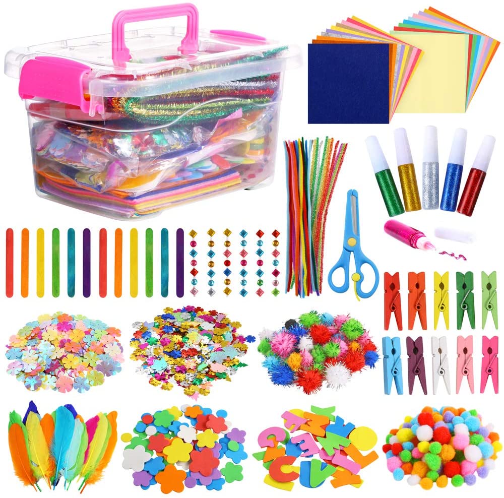 GCP Products Arts And Crafts Kit - 1000+ Piece Kids Craft Supplies &  Materials, Art Supplies