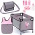 Bayer Design 61766AB, Care Set for Toddlers with many accessories, bed, shoulder, doll sleeping bag, 11 pcs, Grey, Pink with FAIRY