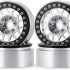 AXspeed 1.9 Beadlock Wheel Rims, Metal Wheel Hub for 1/10 Scale RC Axial SCX10 RedCat TRX-4 Pack of 4 (Silver & Black)